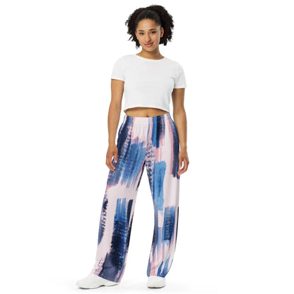 pink sky unisex wide-leg pants