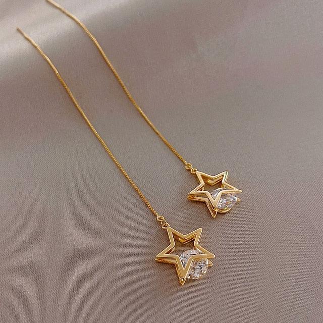 women Earrings Gold Silver gold star