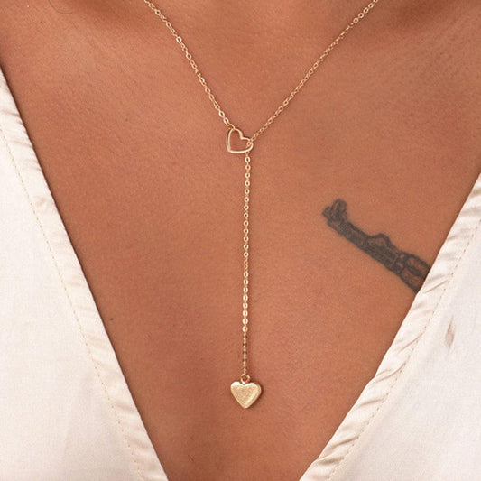 women heart necklace