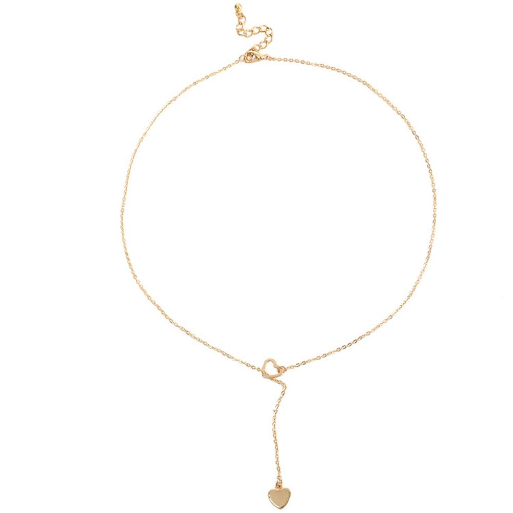 women heart necklace Gold